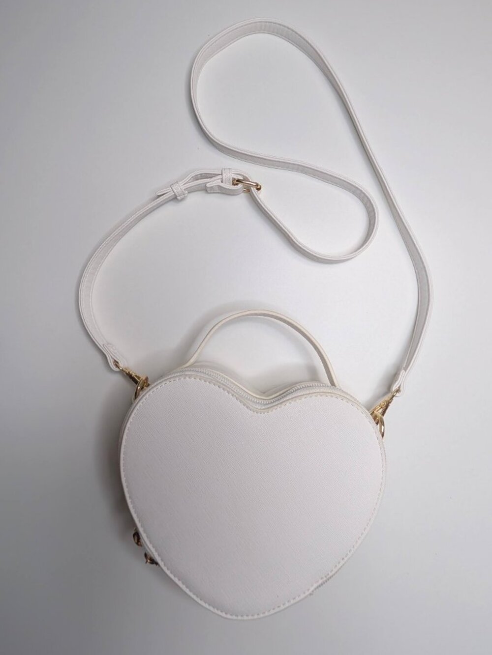 Heart Shaped Crossbody Bag White Bridal Mini Purse